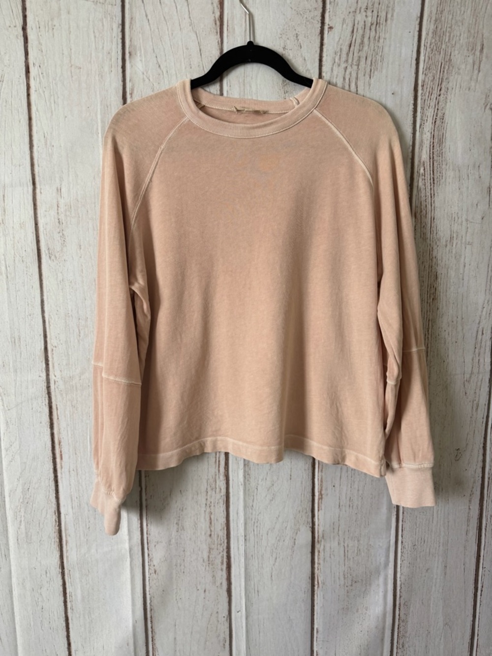 Madewell Peach Washed Heavyweight Jersey Raglan Sweatshirt Size Small